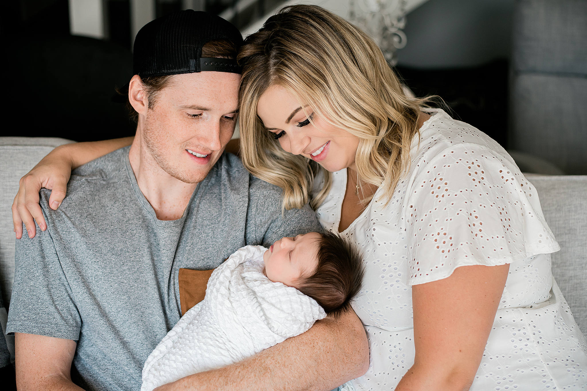 new baby family of three newborn lifestyle photo session sherwood park alberta