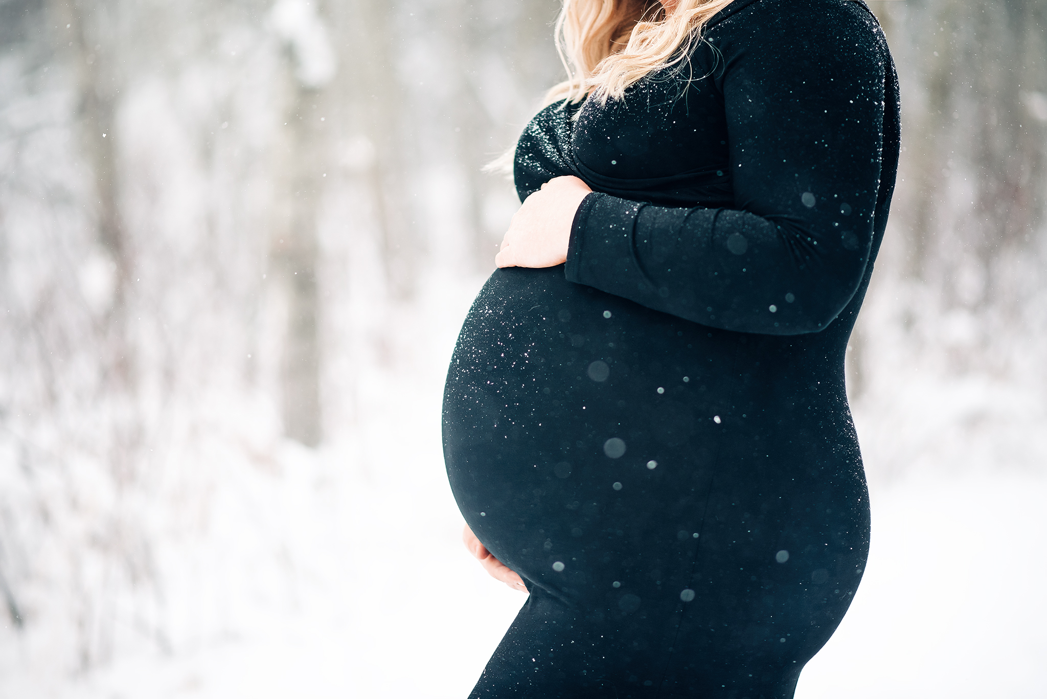 pregnant baby bump belly shot winter maternity photo session yeg